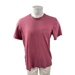 Even Tide Men's Pink Short Sleeve Crew Neck Pocket T Shirt Tee Top Size L Tall